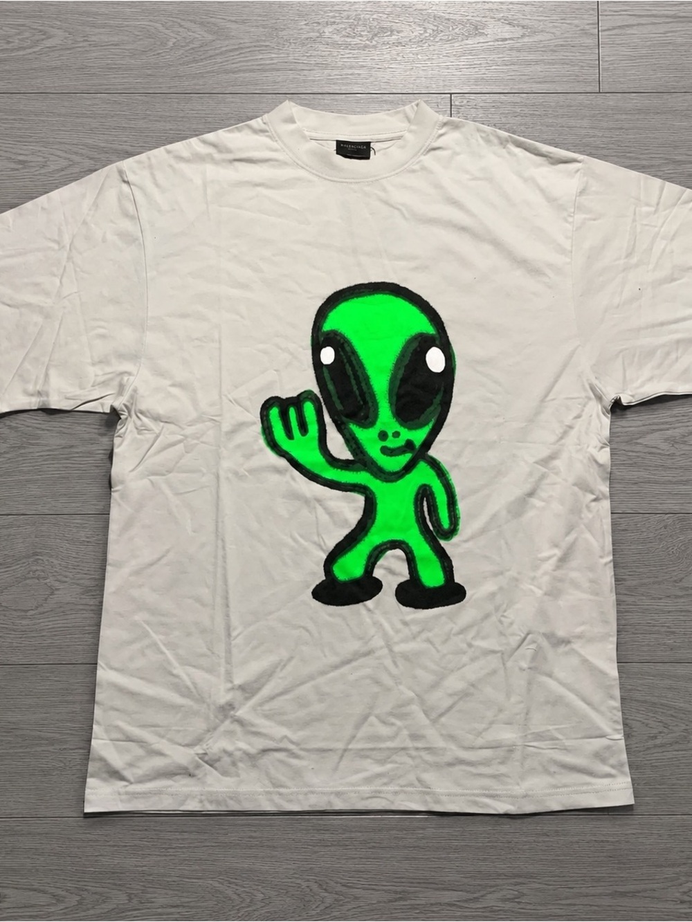 Balenciaga White T-Shirt with Branded Care Tag